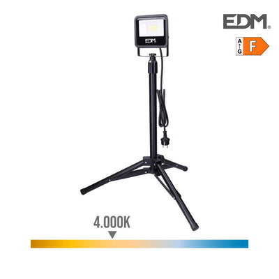 EDM Foco Projector LED With Tripod 30W 2370LM 4000K Light Dia Black Series — image 1