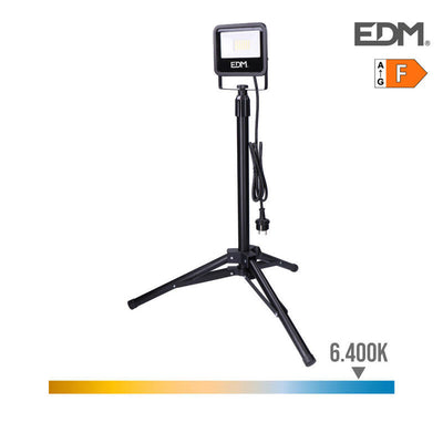 EDM Foco Projector LED With Tripod 30W 2370LM 6400K Light Fria Black Series — image 1