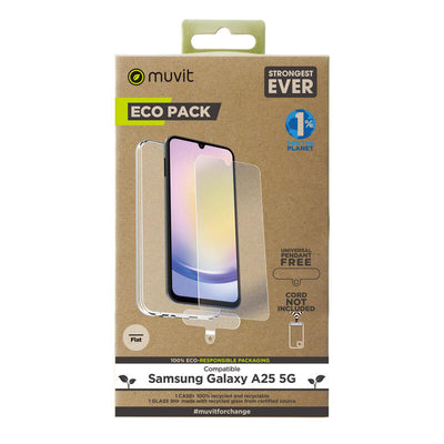 Muvit Case Samsung Galaxy A25 5G + Screen Protector Glass Tempered Flat — image 1