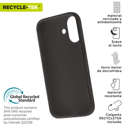Muvit Case Recycletek Liquid Silicone Apple Iphone 16 Black — image 1