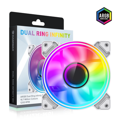 Gamemax Case Fan Dual Ring Infinity White — image 1
