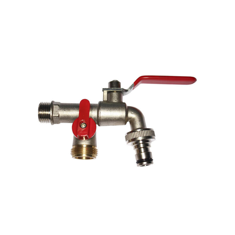 Grifo Esfera - Double Output - With Codo - 1/2X3/4X3/4 - (envasado)