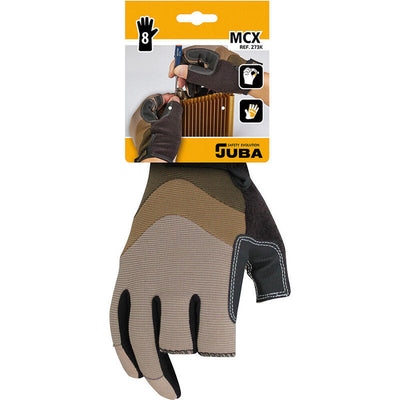 Juba Guante Trabajo Touchscreen 3 Dedos Abierto Leather Sintetica/Spandex Size 9 — image 1