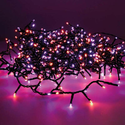 Garland LED Compact Parpadeante Outdoor Purple And Orange 16M 500 Leds Cable Black — image 1