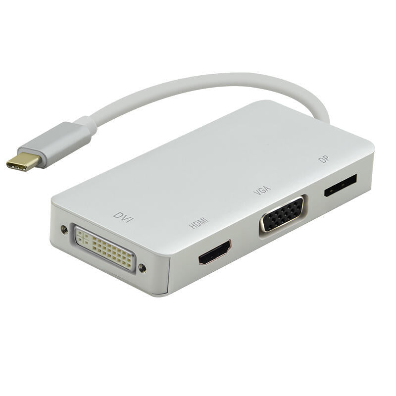 Helos Dockingstation, USB 3.1 Type-c St./DP/HDMI/DVI/VGA Bu, Premium 4K, Silver
