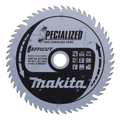 Makita Hoja Saw Circular Efficut B-57336, 165 X 20MM, 56 Teeth 165MM 56T B-57336 — image 1