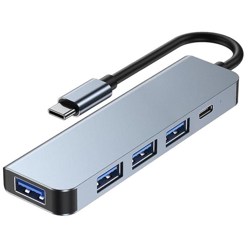 Hub USB 2301T 5 1 USB Type-c + USB 3.0 Silver