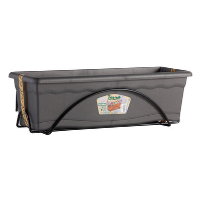 Jardinera With Plate Integrado 60X24CM + Stand Metallic Colour Antracita — image 1