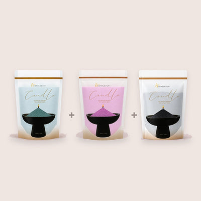 Jewel Tones Unscented Refill Trio, Emerald, Amethyst, Black, 3 × 350g