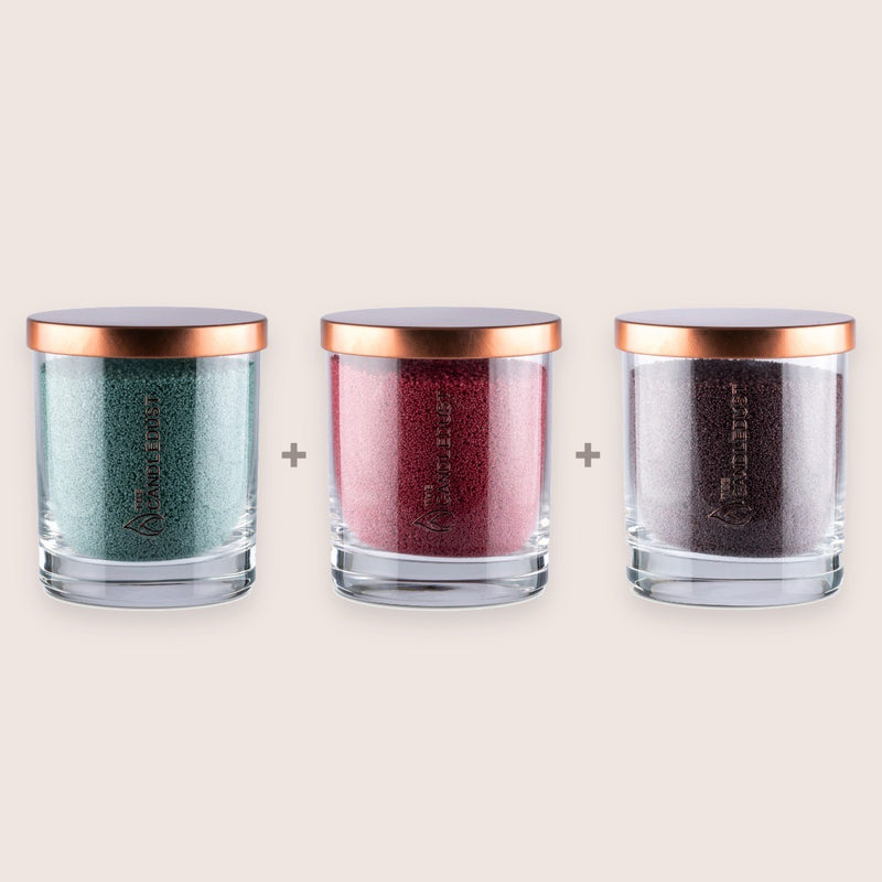 Jewel Unscented Colour Trio, Emerald, Sangria, Dark Lilac, 3 × 160g Candles