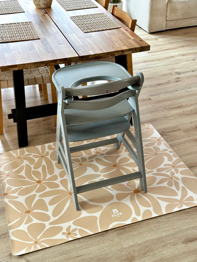 Kids Mealtime Floor Mat, Non-Slip & Waterproof - Daisy Sun