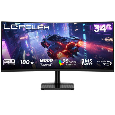 Lc-power Curved Led-display LC-M34QC - 86.36CM (34) - 3440 X 1440 Uwqhd — image 1