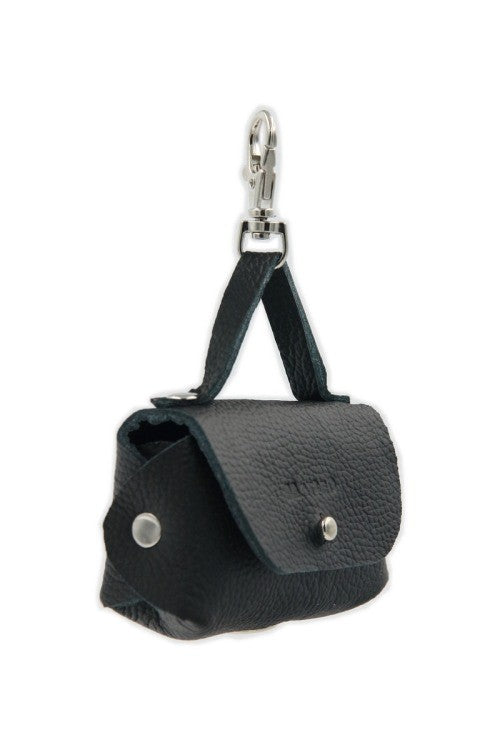 Leather Dog Waste Bag Dispenser Bellissima – Black