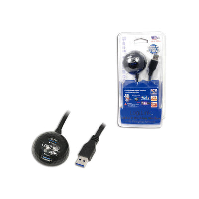 Logilink USB Cable 3.0A - X2 USB a (alargo) 1.20M With Base Desktop Black — image 1