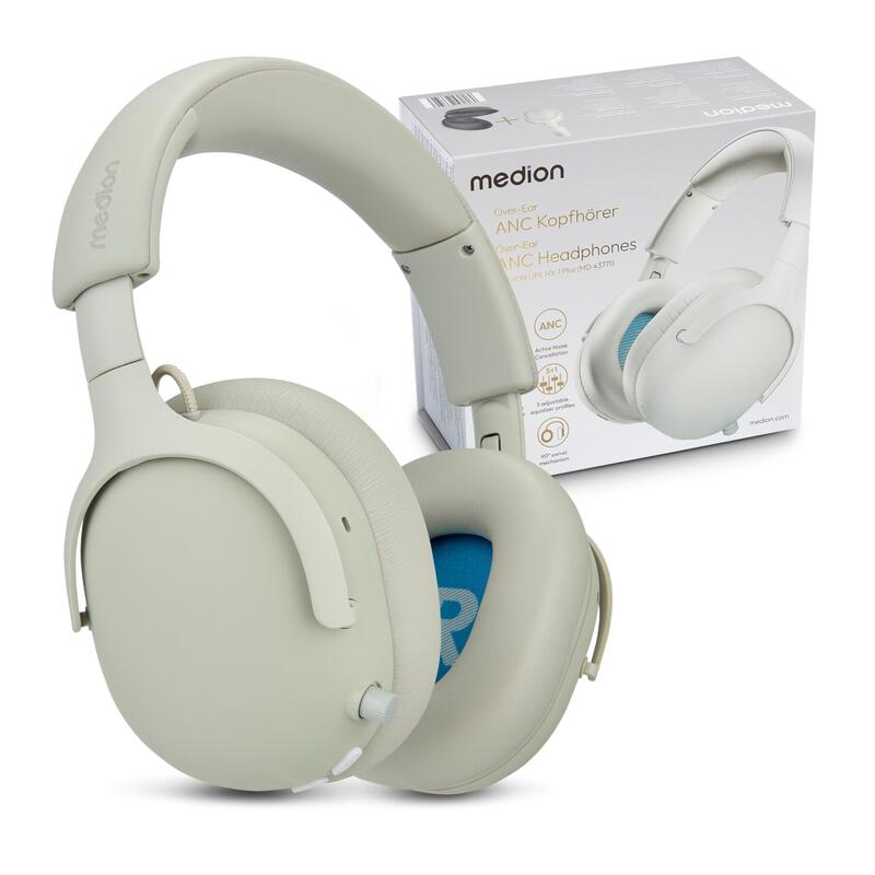 Medion Life HX-1 Plus Over Ear-auriculares White