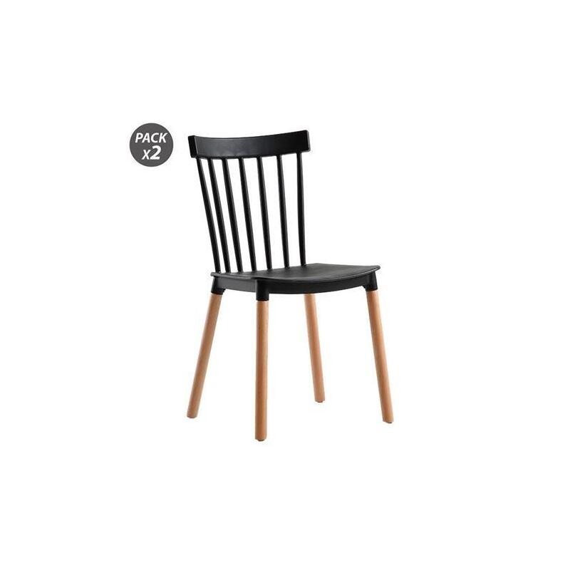 Muvip Pack 2 Chairs Design D800 - Colour Black