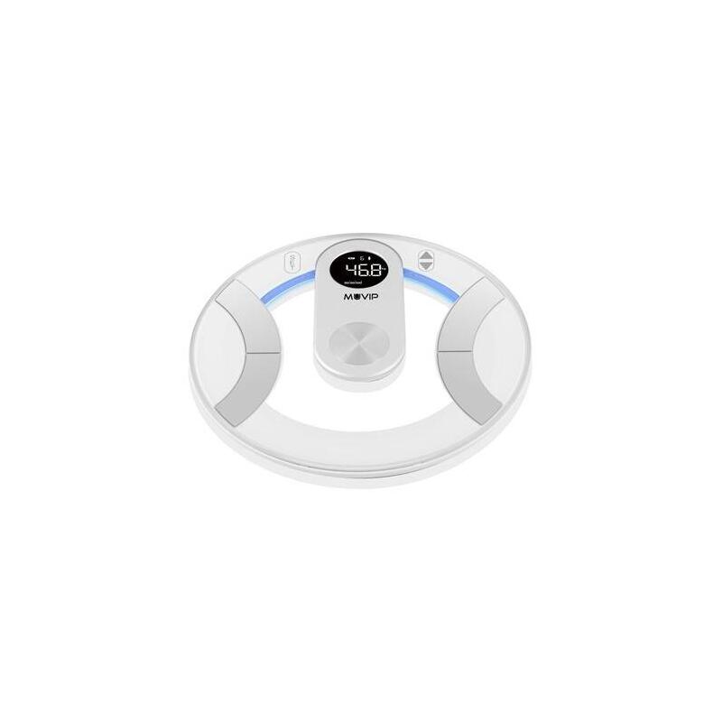 Muvip Round Design Scale Bathroom Digital - Screen LCD - Plataforma Glass - Weight Max. 180KG - Auto Apagado
