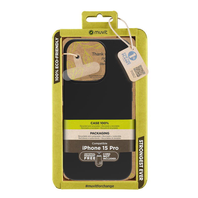 Muvit For Change Case Recycletek Compatible With Apple Iphone 15 Pro Black