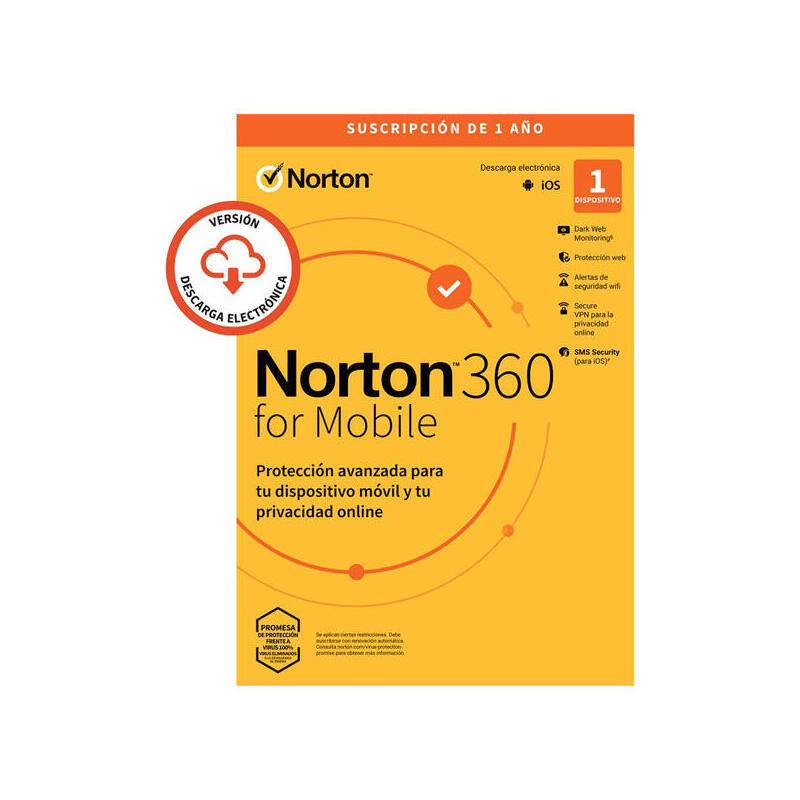 Norton 360 Mobile Portuguese 1 User 1 Device 12MO Box