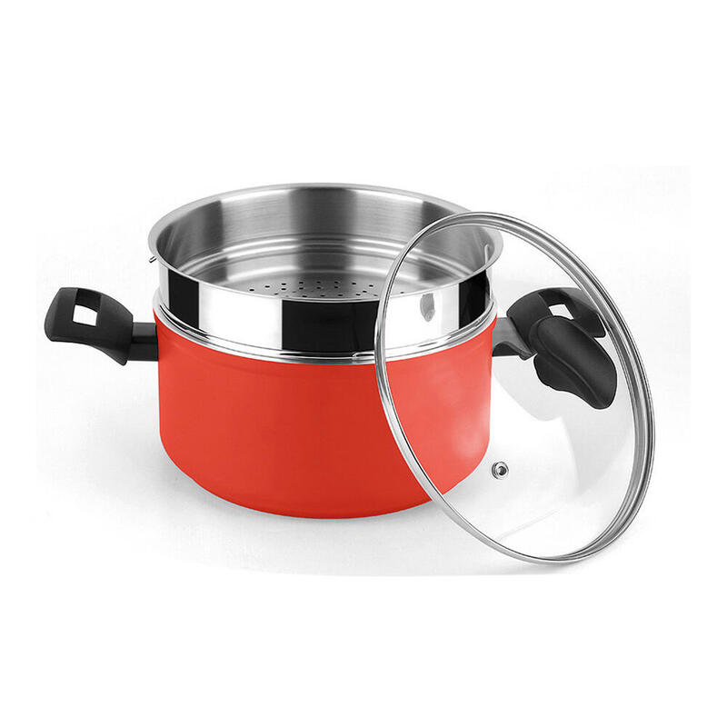 Pot Maxima + Cover + Steamer Red Aluminium Ø20 X 10CM