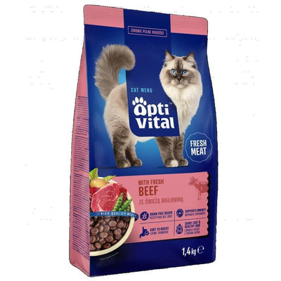 Optivital Alimento Seco - Alimento Complete Gatos Adultos Fm With Carne Res 1,4KG — image 1