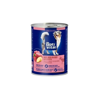 Optivital - Paté Perros Adultos With Carne Cerdo. Rico Carne Res And Patatas 400G — image 1