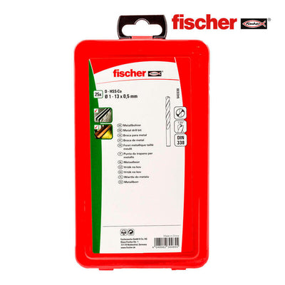 Fischer Pack 25 Drill Bits Metal Hss-co DIN338 Ø1-13X0,5MM 543330 — image 1
