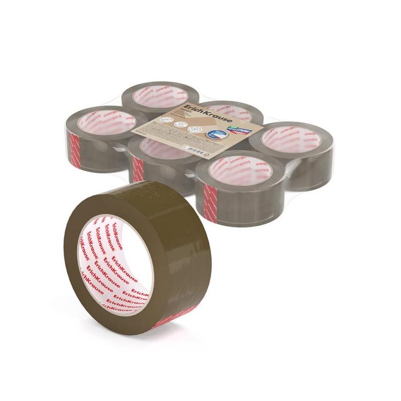 Erichkrause Pack 6 Units Precinto Embalaje - Dimensions 48MMX50M - Adhesive Large Adherencia - Easy Cortar