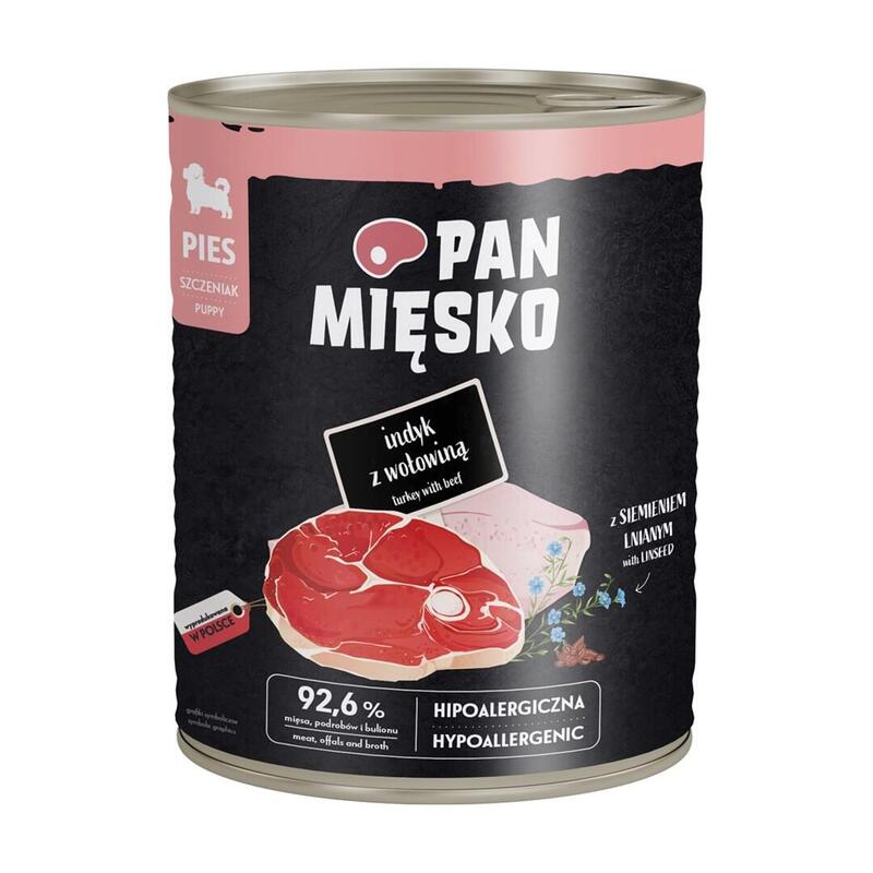 Pan Miesko Puppy Turkey With Beef - Comida Húmeda Perros - 800G