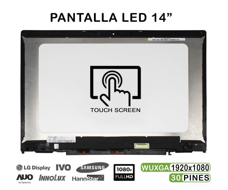 Screen LED 14 Touchscreen With Frame Laptop HP Pavilion X360 14M-CD