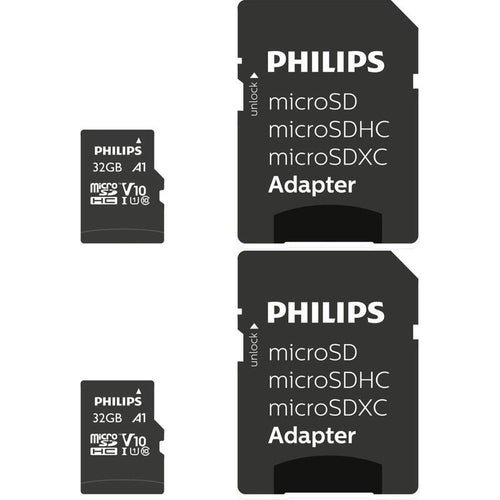 Philips Microsdhc 2-PACK 32GB Class 10 Uhs-i U1 Incl. Adapter — image 1