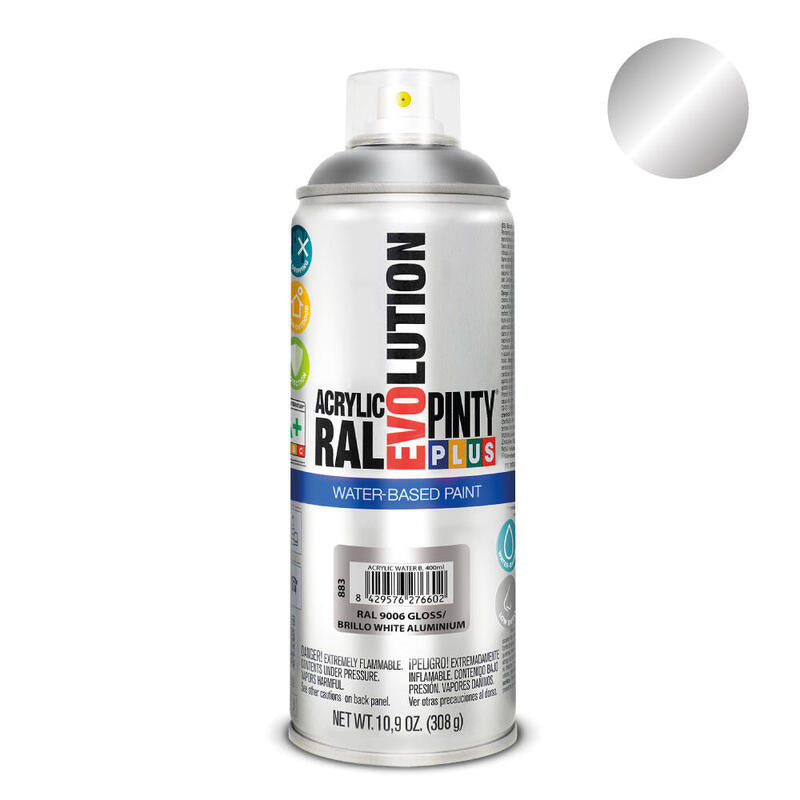Pintura Spray Pintyplus Evolution Water-based 520CC Ral 9006 Aluminium White