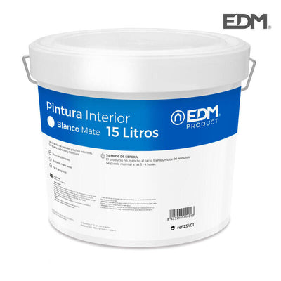 EDM Pintura Plastica Matte Indoor White 15L — image 1