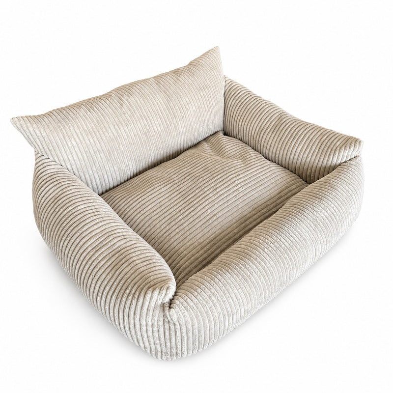 Lodie Corduroy Memory Foam Dog Sofa – Cloud Grey, S