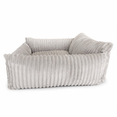 Lodie Corduroy Memory Foam Dog Sofa – Grey, L