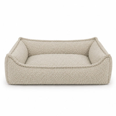 Nino Bouclé Memory Foam Dog Basket Bed – Ecru, S