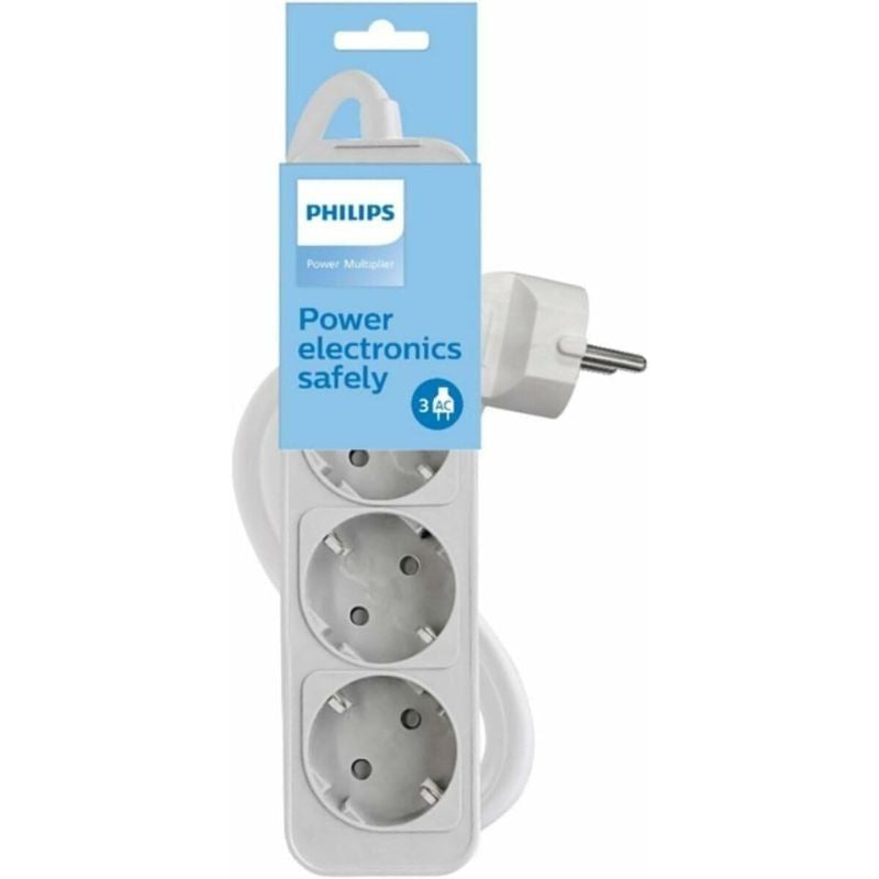 Philips Power Strip With Switch CHP2134W 12 3 Sockets Power Cable 1.5M White