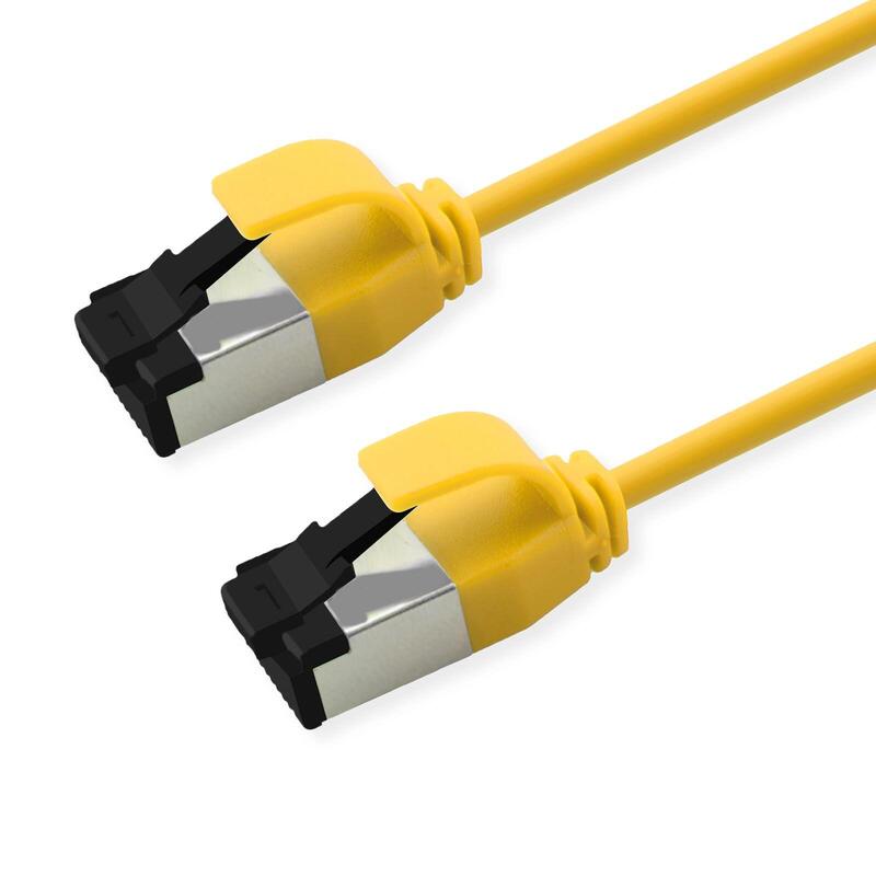 Roline S FTP Network Cable KAT.8.1, Slim, PoE, Yellow 2M