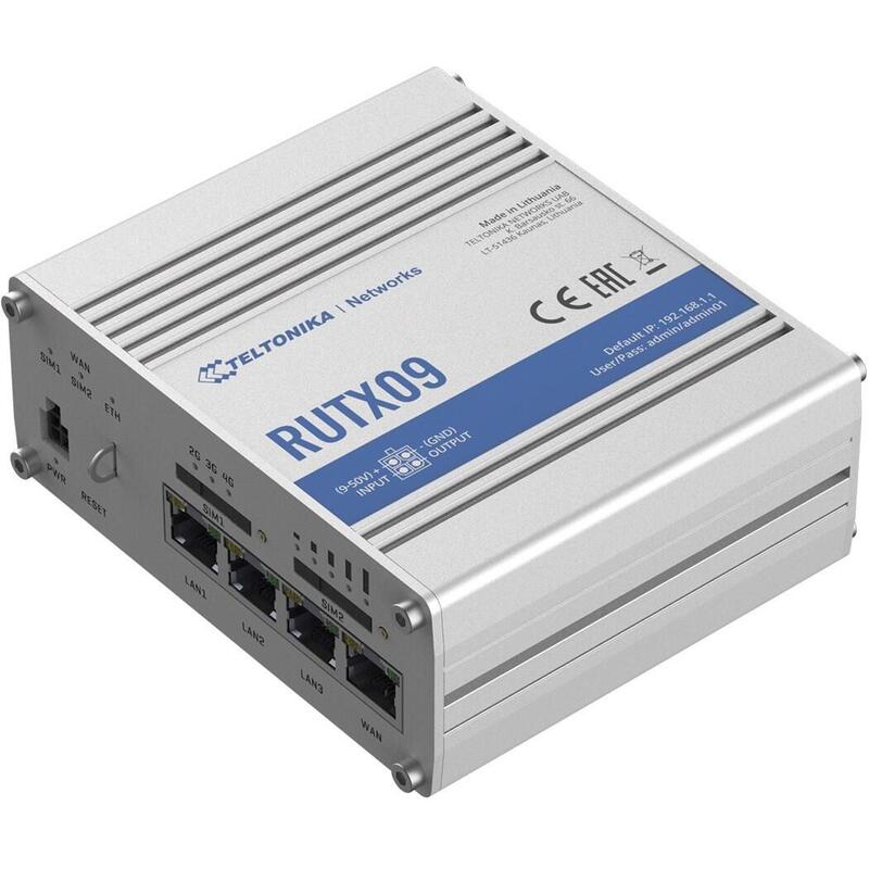 Router LTE RUTX09 (CAT.6), 4XGBE, Gnss, Ethernet