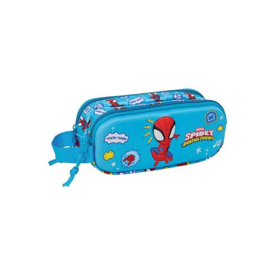 Safta Spidey Portatodo 3D - 2 Compartimentos With Zip - Handle Side - Capacity 1L - 21X8X6CM - Blue — image 1