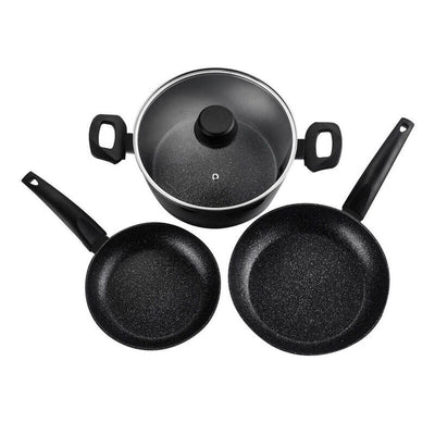 Set 2 Sartenes + 1 Pot Vivant, Black Aluminium Dimensions Sartenes Ø20 / Ø24CM And Pot Ø24CM — image 1