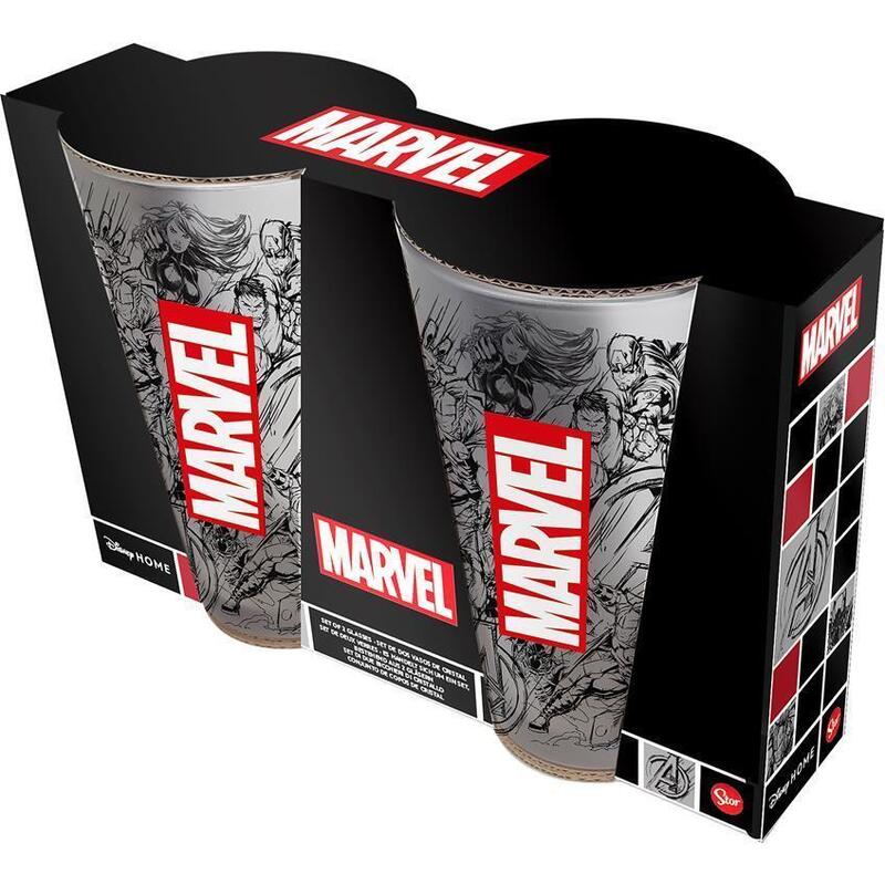 Set 2 Glasses Casual Marvel 490ML