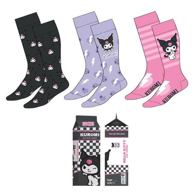 Set 3 Socks Kuromi Hello Kitty Adulto — image 1