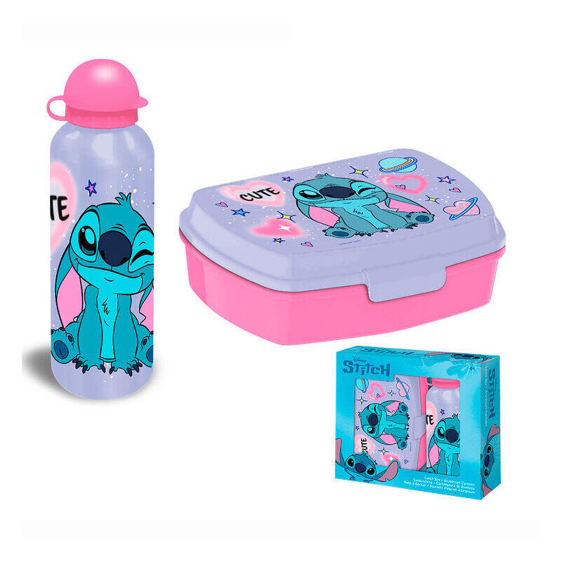 Set Cantimplora Aluminium + Sandwichera Stitch Disney