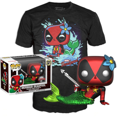 Set Figure Pop & Tee Marvel Deadpool Mermaid Exclusive Size M — image 1
