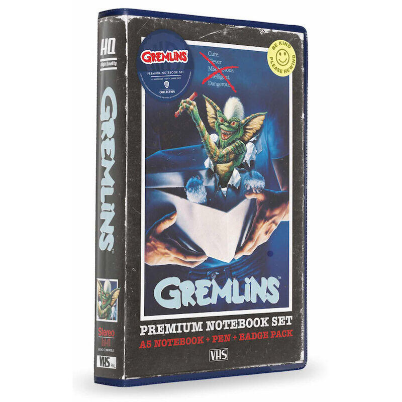 SD Toys Set Papeleria Vhs Gremlins Libreta Chapas And Pen