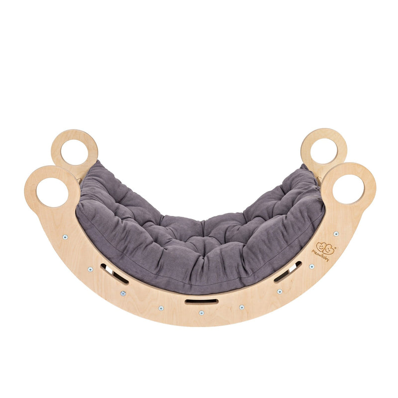 Snug Rocker for Kids - Natural With Grey Pillow
