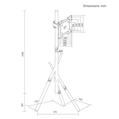 Maclean Stand Floor TV , 27-55, VESA Max. 200X200, Max. 60KG, MC-181W — image 1