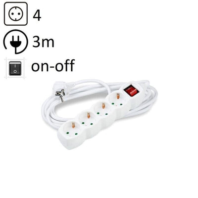 Technik Power Strip Power 4 Plugs 3,0M 16A White + Switch — image 1