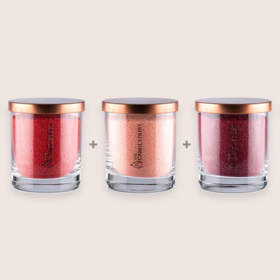 Warm Unscented Colour Trio, Red, Peach, Sangria, 3 × 160g Candles